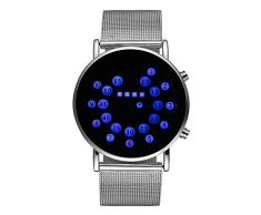 perlo33ER Moda Hombre Deporte Al Aire Libre Luminoso Digital Binario Digital Reloj De Pulsera Azul
