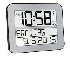 TFA 60.4512.54 - Reloj digital mural, color plata