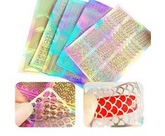 60 piezas uñas Plantillas de vinilo pegatinas Set, 5 hojas 72 Varios Diseño nette Fácil – Clavo de vinilo uñas Plantillas hojas