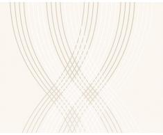 Livingwalls papel pintado de tejido-no-tejido Flock beige crema 10,05 m x 0,53 m 255860