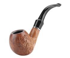 Akozon Pipas de tabaco Pipa de fumar,clásica resina tallado, un hermoso regalo para el padre