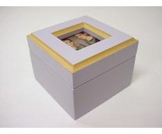 CAJA PORTAFOTOS MADERA MINI VIOLETA