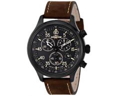 Timex T49905D7 - Reloj cronógrafo de cuarzo para hombre con correa de piel, color marrón
