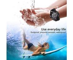 10 ATM Luminoso Impermeable Submarinismo Agua Reloj con Funciones de Cronómetro y Alarma, Soporte de Doble Zona Horaria, Temporizador de Cuenta Regresiva, Formato de 12/24 Horas