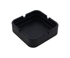 B Blesiya Cenicero Cigarrillo Cafetería Home Restaurante Mesa Cenicero Silicona 9 Colores - Negro, 8x8x2.3cm