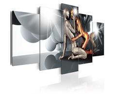 murando - Cuadro en Lienzo 200x100 cm Persona Impresión de 5 Piezas Material Tejido no Tejido Impresión Artística Imagen Gráfica Decoracion de Pared Coppia Amor h-A-0046-b-n