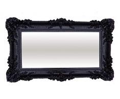 elbmöbel.de - Espejo de pared (96 x 57 cm), diseño barroco, color negro