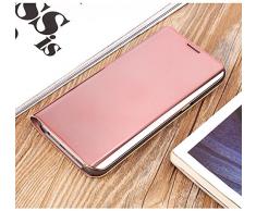 Funda® Espejo Enchapado Flip Funda para Samsung Galaxy S7 Edge (Oro Rosa)