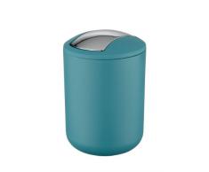 Wenko 21226100 Brasil - Papelera con tapa basculante (tamaño pequeño), color azul petróleo