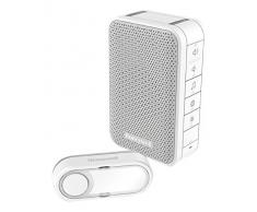 Honeywell DC313SP2 - Kit de timbre, 150 m de alcance, 6 melodías, 84 dB, LED (tamaño M, sin hilos, enchufable) color blanco