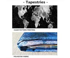 Fansu Tapiz de Pared Grande Mapa del Mundo Rectangular, artistico tapices Colgante hogar decoración Sala de Estar diseño psicodélico póster (S-150 * 130CM,Rosa)