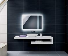 FORAM Espejo de Baño con Iluminación LED - Luz Espejo de Pared con Accesorios - Diferentes tamaños para Baño Dormitorio Maquillaje - L49