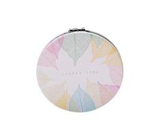 Chytaii Mini Espejo de Bolsillo Aumento Espejo Plegable Espejo de Maquillaje Espejo Portátil Espejo Cosmético Ultrafino Espejo de Viaje Pequeño Espejo de Mano de Doble Cara Material PU Ronda