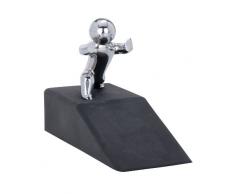 Wenko 5520060100 Hercules - Tope para puerta (goma y acero, 10 x 6,5 x 4 cm), color negro y cromo