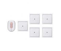 LIUXIUER Timbre Inalámbrico para Puerta, Distancia De 280M Timbre Digital De Control Remoto Inalámbrico para El Hogar 48 Melodías Musicales/6 Niveles De Volumen 5 Transmisores Y 1 Receptor