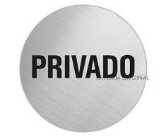OFFORM Señal Pictograma en Acero INOX Ø 100mm Privado No. 7625
