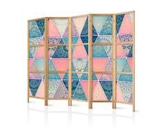 murando - Biombo Mandala 135x171 cm - 3 Paneles - Lienzo de Tejido no Tejido Tela sintética - Elegante - Separador - Madera Design de Moda Hecho a Mano Deco Japón - p-C-0009-z-b