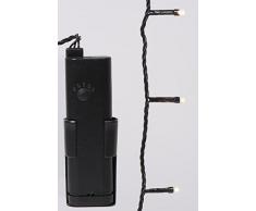Ambientehome 51019 - Cadena de luces LED para interior y exterior (96 bombillas, temporizador, luz blanca cálida), color negro