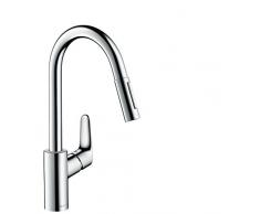 Hansgrohe 31815000 Focus grifo de cocina con ducha extraíble, cromo