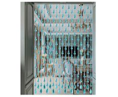 LIQICAI Cortina De Cuentas De Cristal Tabique for La Puerta Ventana Puerta Balcón Cortina De Partición, 4 Tamaños, De Varios Tamaños (Color : Blue, Size : 100x188cm)