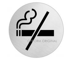 OFFORM Señal pictograma en acero inox Ø 75mm No.39062Prohibido fumar