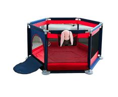 Parque de bebé Niño del hogar Valla de juego infantil Barra de seguridad Tabique Plegable portátil Barrera expandible Sala de juegos del castillo Color: Negro + Rojo
