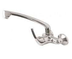 DP Grifería GPF001 - Grifo monomando de pared caño fundido Hiedra color plateado