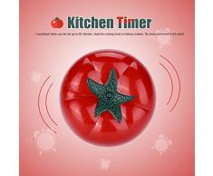 Temporizador de Cocina de 60 Minutos en Forma de Tomate Cocina Mecánica y Ayudante de Hornada Decoración de Hogar Alarma Fuerte(L 7.2 * 5.5cm)