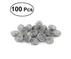 ULTNICE 100pcs pipa de tabaco filtro de bola de metal Filte filtros de tubo de fumar 20mm (plata)