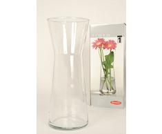 Crack Hogar 241Y3 - Jarron Vidrio Transparente Curvo 26 Cm