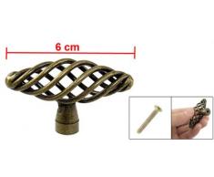 Para cajones de armarios metálicos bronce trenzado para puertas huecas tirador pomo