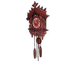 precauti Relojes de Cuco de Pared Bosque Negro Reloj de Cuco de Madera Bosque Negro Tallado a Mano Decoración para el hogar