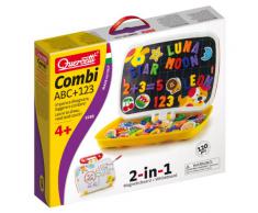 Quercetti 5285 - Maletín multifunción con pizarra magnética, cifras y letras