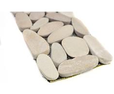 Kiesel de Río Blanco Borde cenefa Kiesel corte blanco 5 7 para suelo pared baño inodoro ducha cocina azulejos Espejo Mostradores cubierta para bañera. Mosaico Matte mosaico placa