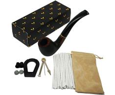 KOKAKA pipa de tabaco de madera, Premium handcrafted Briar madera tabaco fumar pipa madera poco doblado, regalo de caballero perfecto de un vintage de madera fumar tuberías (edición especial) óxido