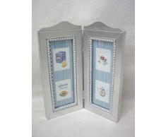 MARCO FOTOS PORTAFOTOS MADERA LIBRO DOBLE PLATA