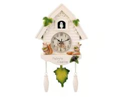 TPYFEI Reloj de Pared de pájaro Lindo Reloj de Alarma de Cuco Reloj de Cuco Reloj de Sala de Estar Simple decoración de Dormitorio para niños hogar día Reloj Despertador Ardilla Blanca