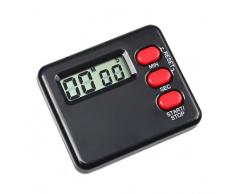 Sannysis Mini LCD Reloj Cocina Contador Temporizador Minutero (Negro)