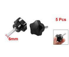 Sourcingmap - Tiradores de metal, diseño de estrella, color negro (5 piezas, M6, 25 mm)