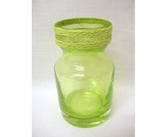 JARRON FLORERO VIOLETERO CRISTAL VERDE CUERDA PEQUEÑO