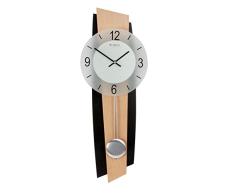 Watching Clocks Reloj de Pared Moderno de Madera de Haya y Péndulo Negro