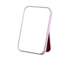 Frcolor Espejo de maquillaje portátil femenino con diseño de escritorio plegable simple (luz púrpura)