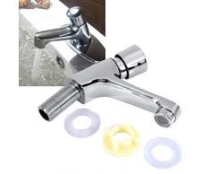 Grifo de lavabo, cromado cierre automático ahorro de agua retraso fregadero grifo para Cocina baño