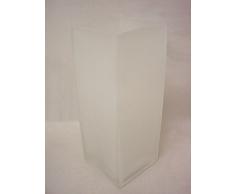 JARRON FLORERO CRISTAL CUADRADO MATE FROST TRANSLUCIDO GRANDE