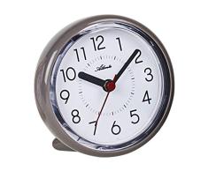 ATLANTA 4454 - Reloj de baño analógico (Impermeable, con Ventosa, para Colgar y Colocar de pie), Gris, Ø 10 cm x 5 cm
