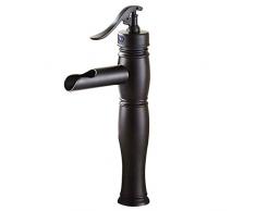 jruia Retro Negro grifo antiguo baño cascada lavabo grifo grifo mezclador monomando accesorio de grifo para lavabo lavabo batería F. cuarto de baño de latón aceite eingerieben Bronce Pulido