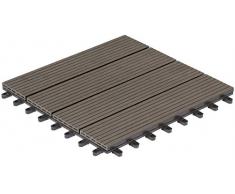 Baldosas de patio marca Gartenfreude 4600-1004-003 WPC conjunto de 6 aprox. 0,54 m2, 30 x 30 cm, perfil hueco, gris oscuro