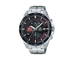 Casio EDIFICE Reloj en caja sólida, 10 BAR, Rojo/Negro, para Hombre, con Correa de Acero inoxidable, EFR-556DB-1AVUEF