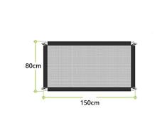 AGLZWY Puerta Mágica Plegable Valla De Seguridad para Mascotas Red De Aislamiento La Seguridad Portátil Transparente Tabique, 5 Tamaños (Color : Negro, Size : 150x80cm)
