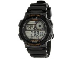 CASIO Collection AE-1000W-1AVEF - Reloj de caballero de cuarzo, correa de resina color negro (con cronómetro, alarma, luz)